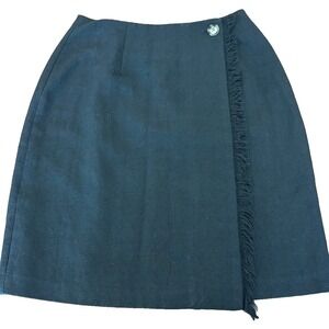 Eatons career wrap skirt with fringe edge mini length womens' sz 8 office travel